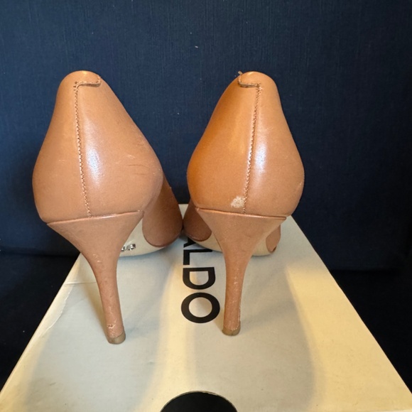 ALDO Coronitiflex Leather Stiletto High Heel Tan sz 6, 3.25" - Picture 13 of 13